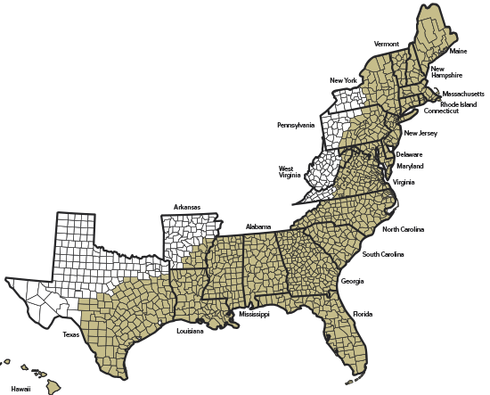 Hurricane Insurance County Map